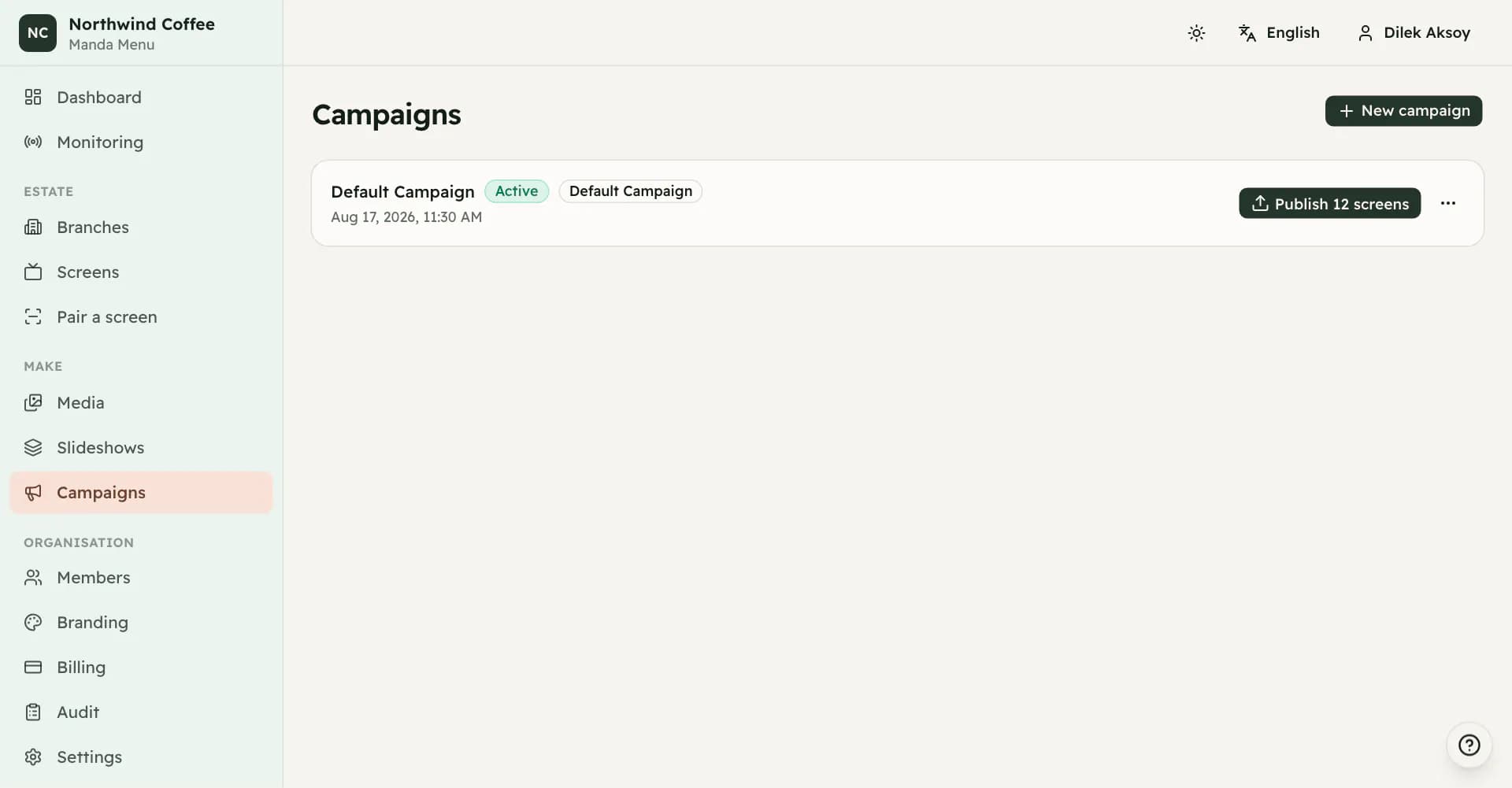 Screenshot: What a campaign is