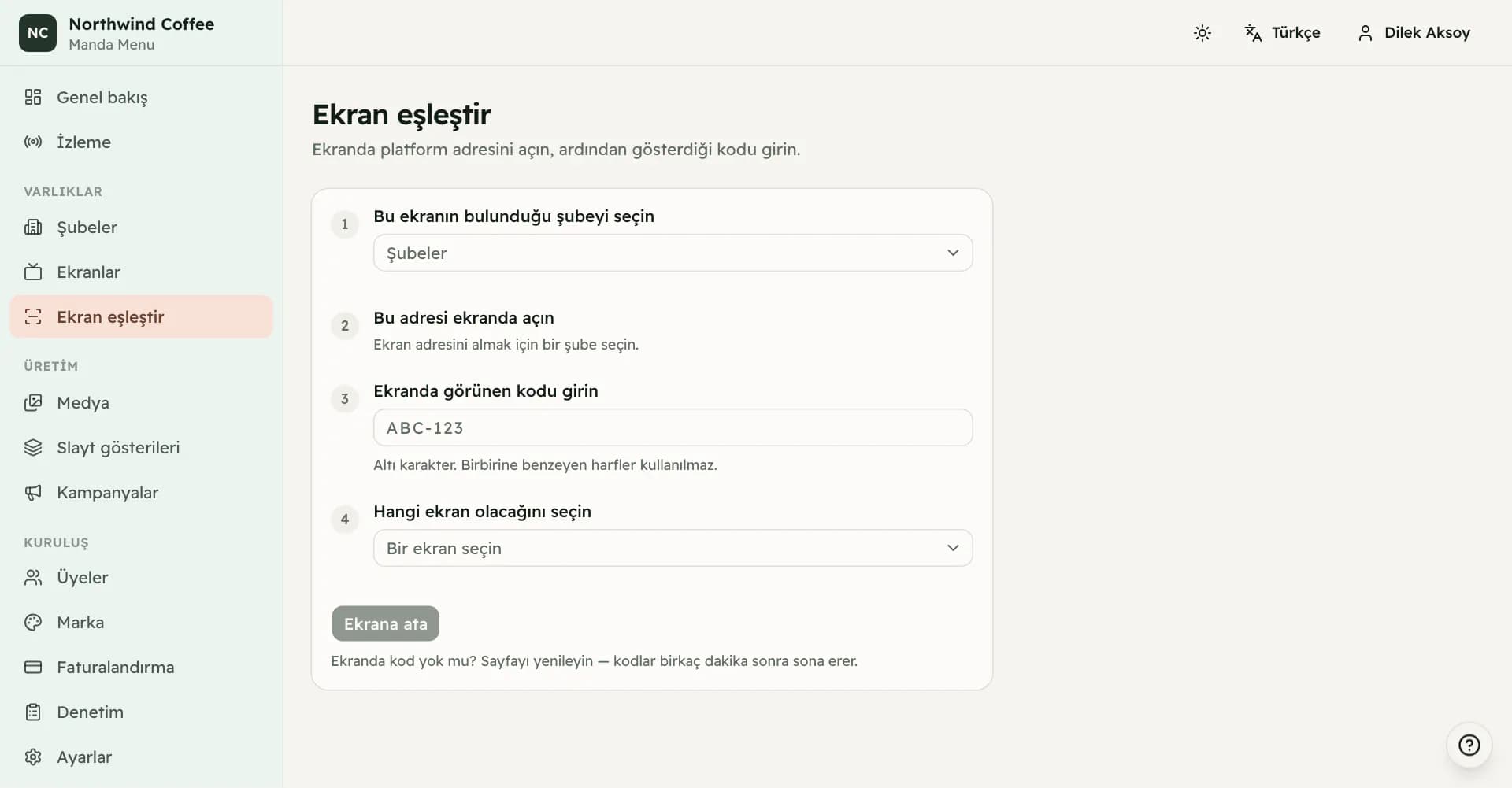 Ekran görüntüsü: Eşleştirme nasıl işler